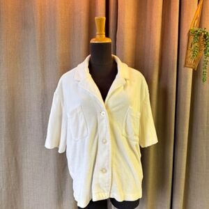 ROOTS - terry cloth short sleeve shirt.